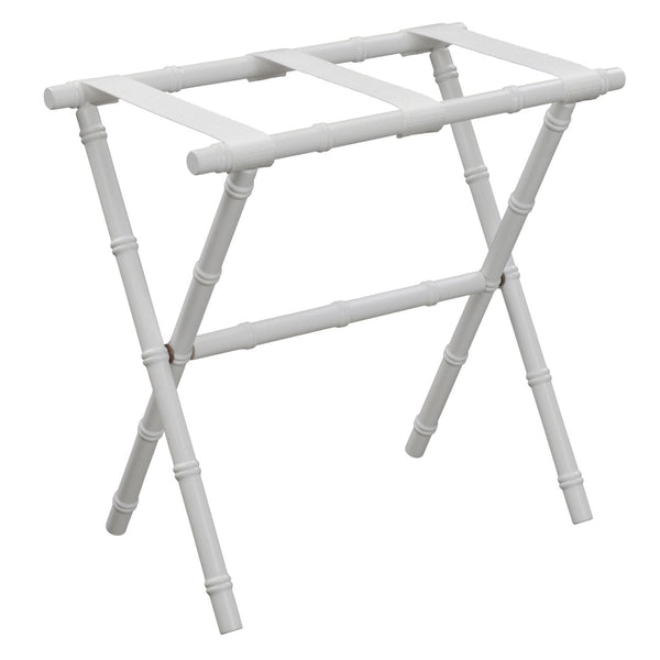 White Bamboo Inspired Wood Luggage Rack