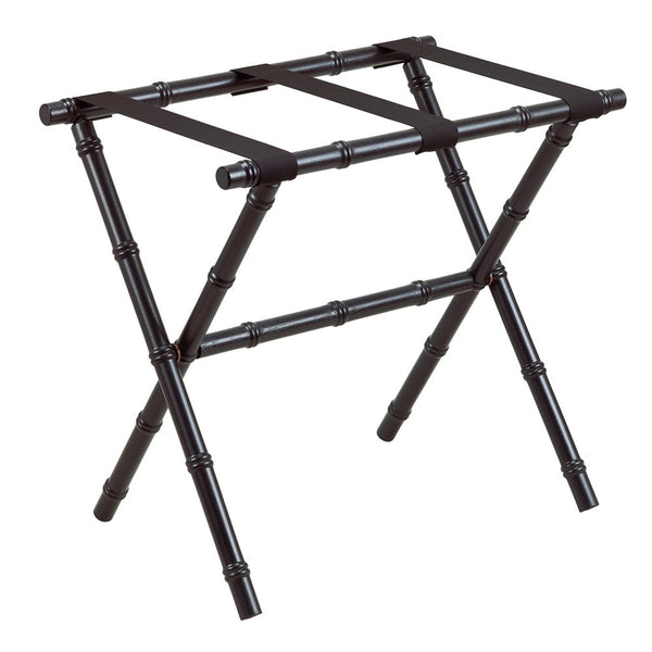 Black Bamboo Inspired Wood Luggage Rack