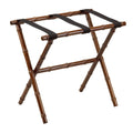 Dark Walnut Bamboo Inspired Wood Luggage Rack