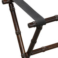 Dark Walnut Bamboo Inspired Wood Luggage Rack