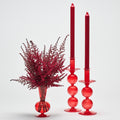 Bella Short Candle Holder in Red