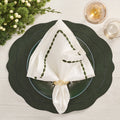 Swag Napkin in White, Green & Gold