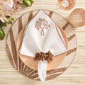 Royal Palm Napkin in White & Brown