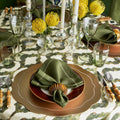 Watercolor Ikat Tablecloth in Olive