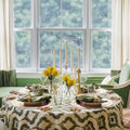 Watercolor Ikat Tablecloth in Olive