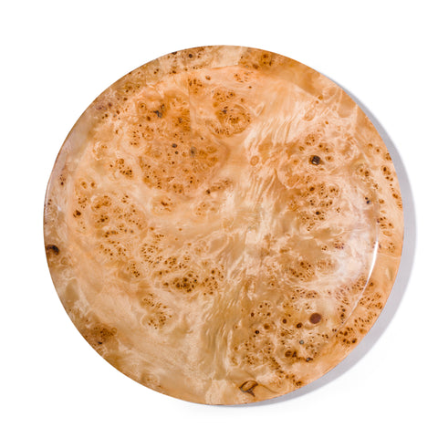 Burl Veneer Round Centerpiece