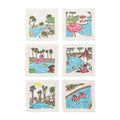 Pool Day Cocktail Napkins in White & Multi