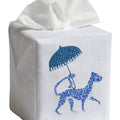 Leopard and Umbrella Blue Tissue Box Cover