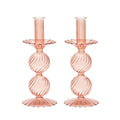 Bella Short Candle Holders in Blush