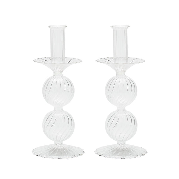 Bella Short Candle Holder in Clear