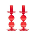 Bella Short Candle Holder in Red