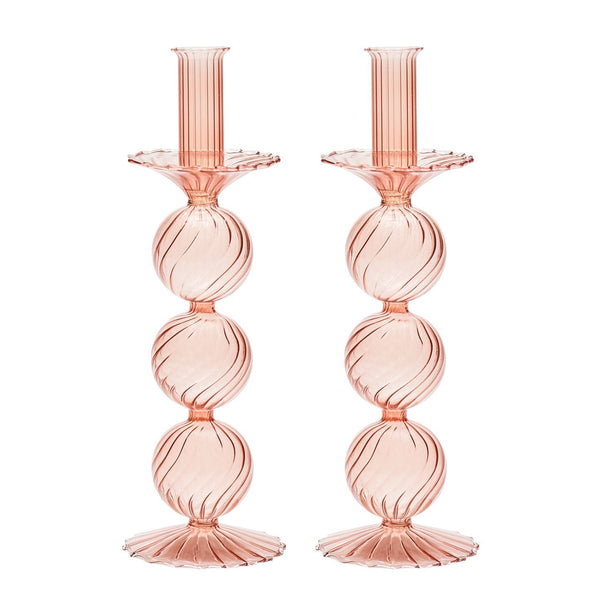 Iris Tall Candle Holder in Blush