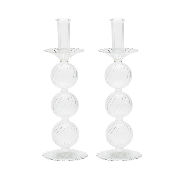 Iris Tall Candle Holder in Clear