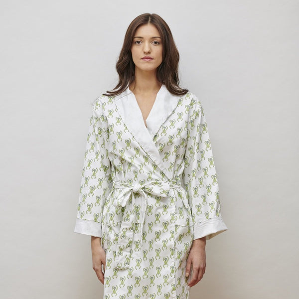 Pistachio Monkey Lightweight Short Robe