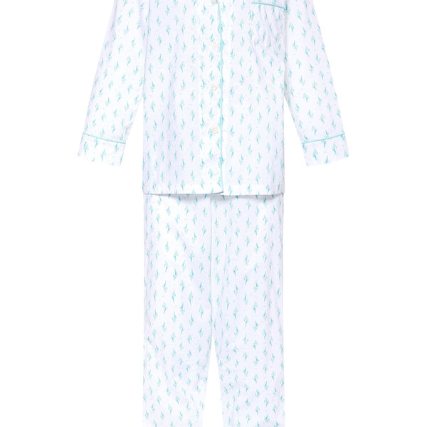 Aqua Shells Long Pajama Set