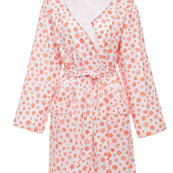 Coral Shells Lightweight Short Robe