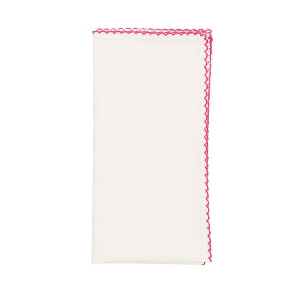 Casbah Napkin in White & Pink