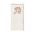 Royal Palm Napkin in White & Brown