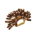 Royal Palm Napkin Ring in Brown & Gold