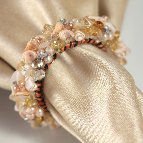 Champagne Jeweled Napkin Ring