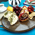 Round Serving Tray with Glass