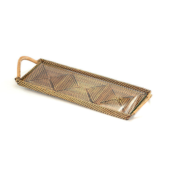 Slim Rectangular Serving Tray with Glass, Small