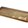 Rectangular Charcuterie Tray with Glass, Reinforced With Wrought Iron