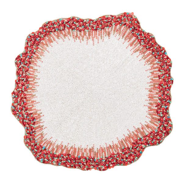 Reef Chic Placemat in White, Coral & Turquoise