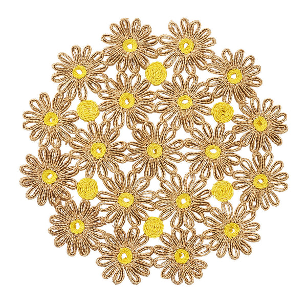 Daisy Placemat in Natural & Yellow