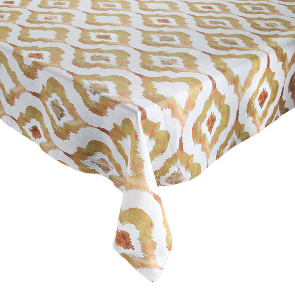 Watercolor Ikat Tablecloth in Rust