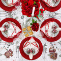 Holly and Sprig Tablecloth in White, Red & Green