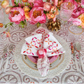 Malta Napkin in White, Pink & Orange