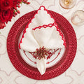 Arches Napkin in White, Red & Gold