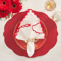 Arches Napkin in White, Red & Gold