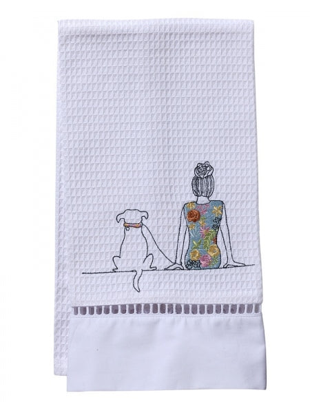 Dog & Girl Guest Towel