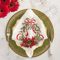 Holly and Sprig Napkin Ring in Red, Green & Gold