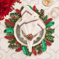 Holly and Sprig Placemat in Green, Red & Gold