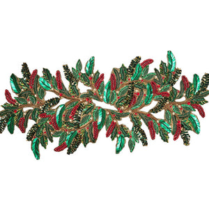 Holly and Sprig Runner in Green, Red & Gold