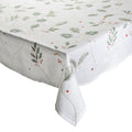 Holly and Sprig Tablecloth in White, Red & Green