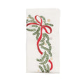 Merry and Bright Napkin in White, Red & Green