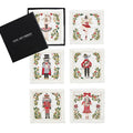 Nutcracker Cocktail Napkin in White, Red & Green