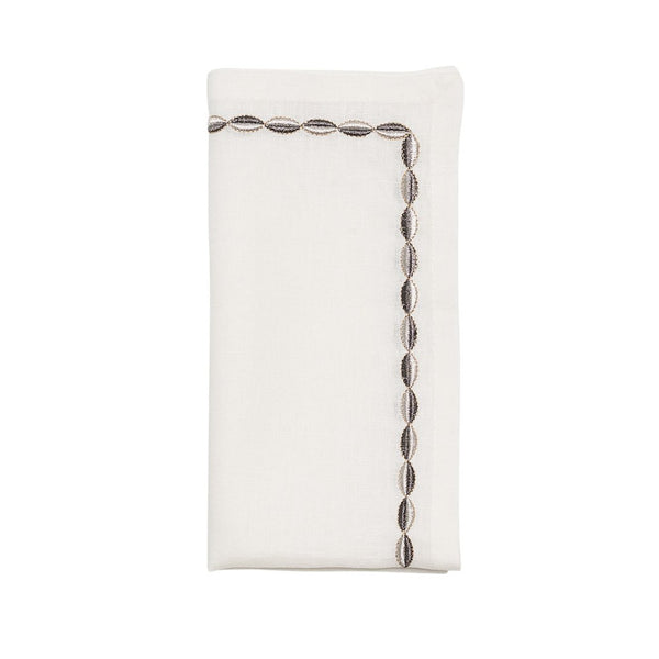 Swag Napkin in White, Gunmetal & Silver