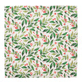 Winter Foliage Napkin in White, Red & Green