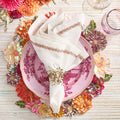 Flora Napkin Ring in Blush & Gold, Set of 4