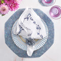 Ming Border Napkin in White & Navy