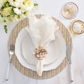 Fringe Napkin in White & Gold