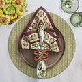 Oasis Napkin in Ivory, Green & Brown