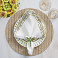 Winding Vines Napkin in White & Green