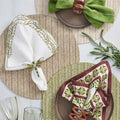 Oasis Napkin in Ivory, Green & Brown