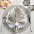 Shell Edge Napkin in Gray & White